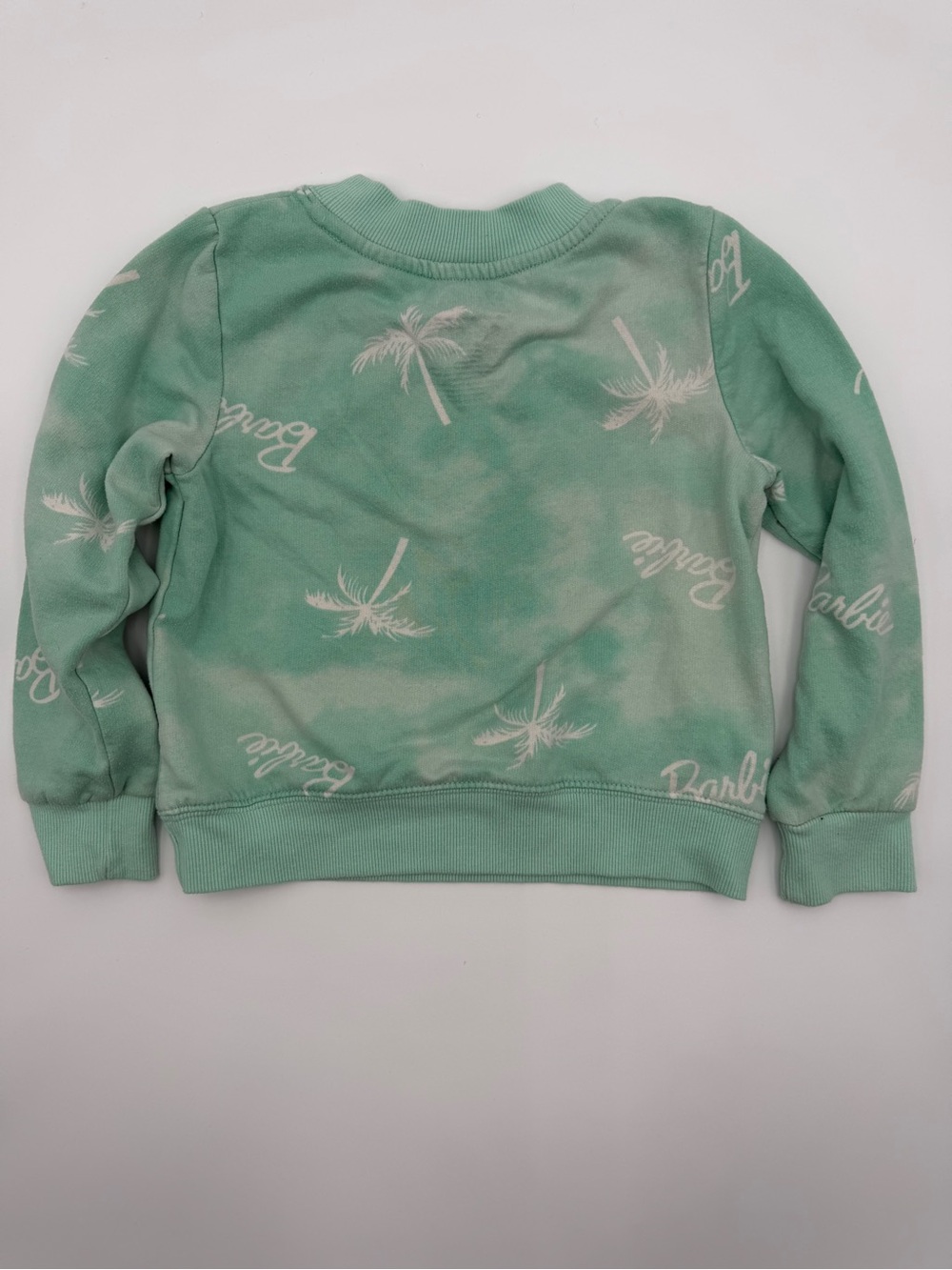 Mattel Barbie Mint Palm-Print Crew Sweatshirt